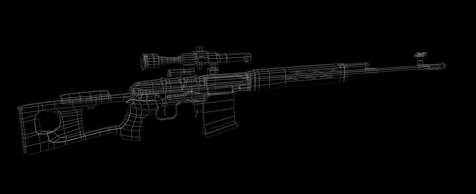 soviet svd sniper rifle 3d model https://p.turbosquid.com/ts-thumb/Bh/T45tgX/X0wsgEHq/wireframe2/jpg/1285760951/1920x1080/fit_q87/207f6e9b636c532fdc370cdf7bf7a4f18abca837/wireframe2.jpg