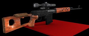 soviet svd sniper rifle 3d model