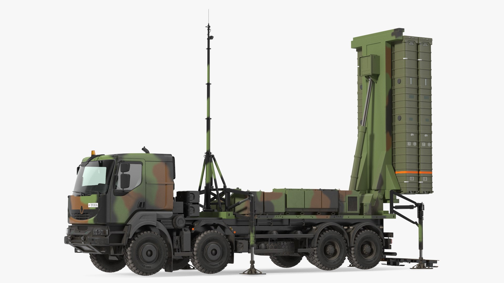 SAMP-T Air Defense Missile System Armed Position 3D model preview