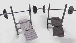 3D Bench Press Rusty and Normal model