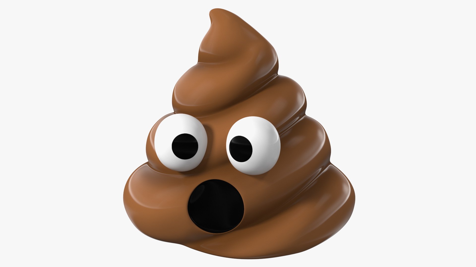Open Mouth Poop Emoji Smile 3D model preview
