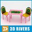 Kids table with chairs 04 by 3DRivers