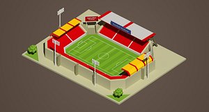stadium tree billboard 3d model