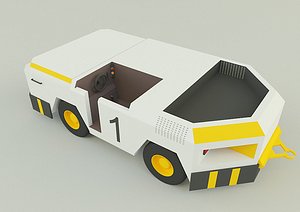 Tow flight deck tractor Low-poly 3D model