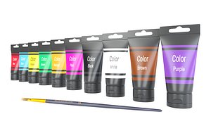 3D Acrylic Paint Pot Colors