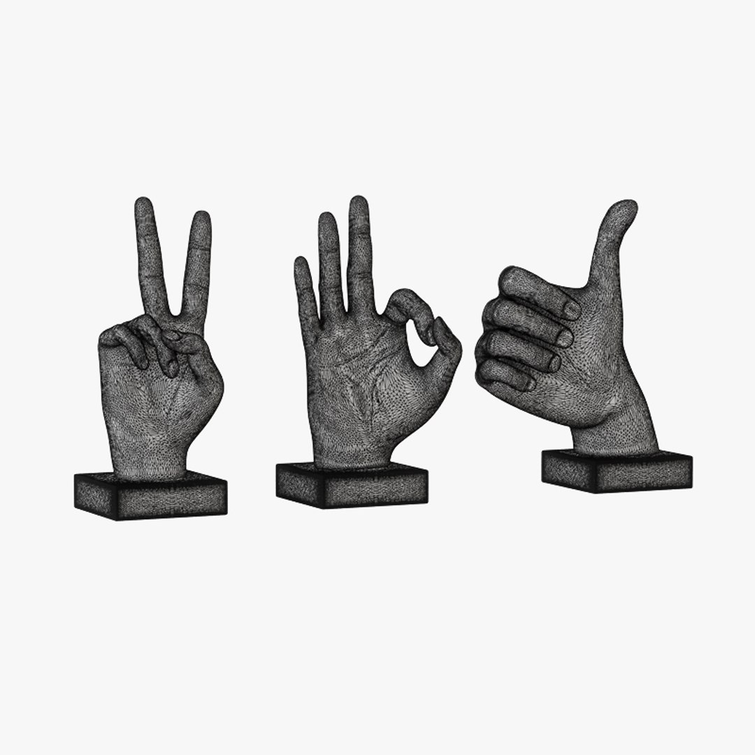 3D metallic hand 3 piece - TurboSquid 1355134