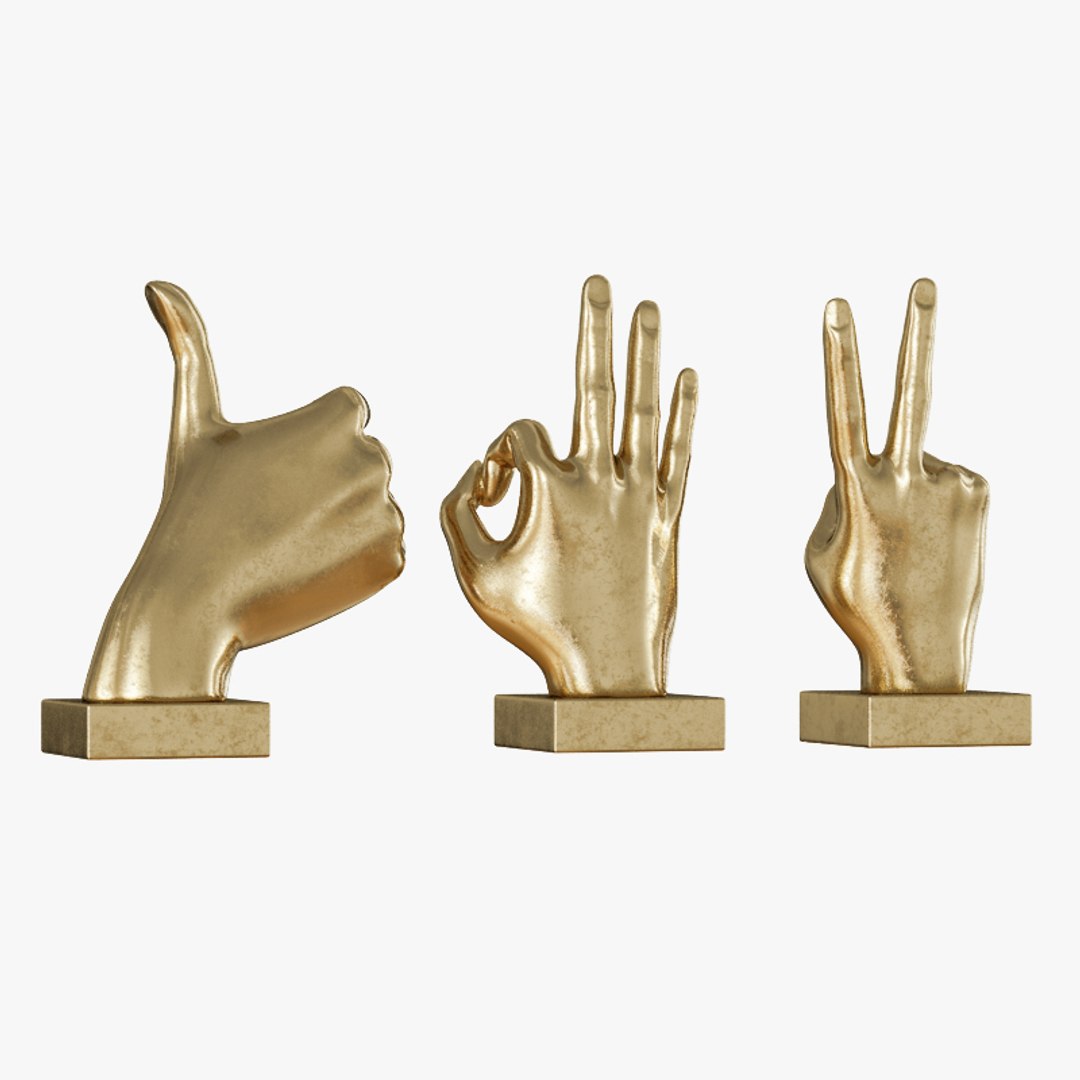 3D metallic hand 3 piece - TurboSquid 1355134
