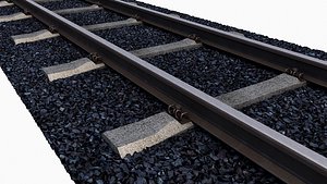 3D rails sleepers gravel