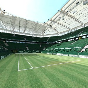 tennis arena grass 3D
