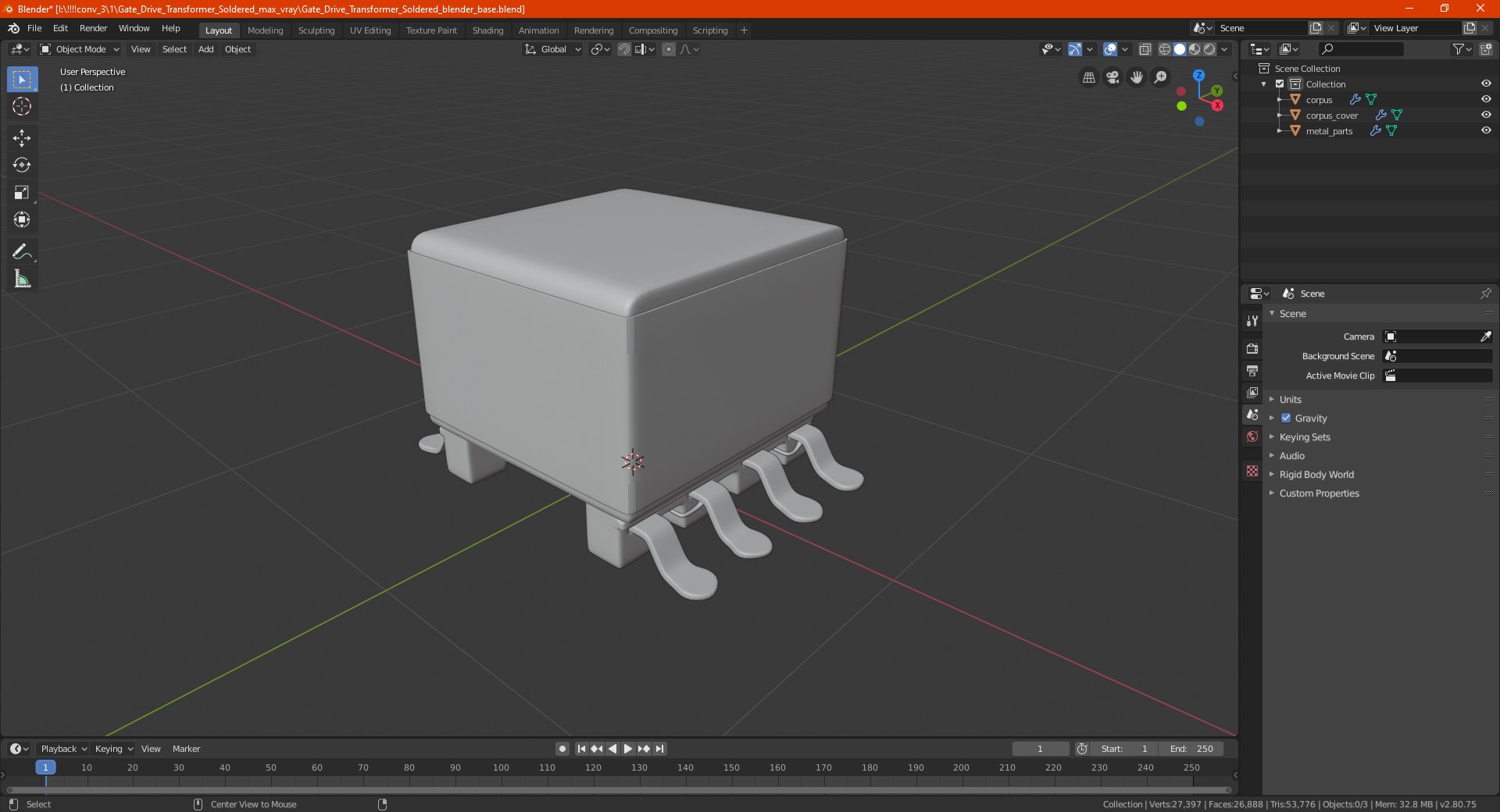 3D Gate Drive Transformer Soldered Model - TurboSquid 1672935