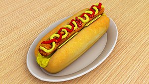 Hotdog Bread 3D