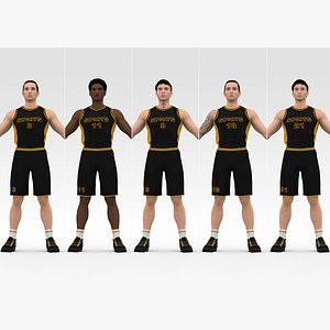 Basketball Players Black Team Collection