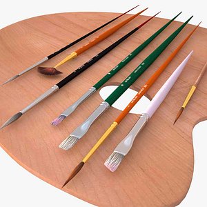 painting brushes 3d model