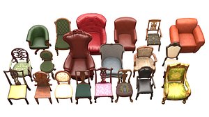 3D Chair set model