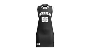 Girls Printed Basketball Midi Dress - GMAE BABE 3D model