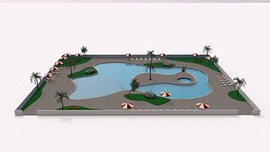 3D Camp swimming pool model