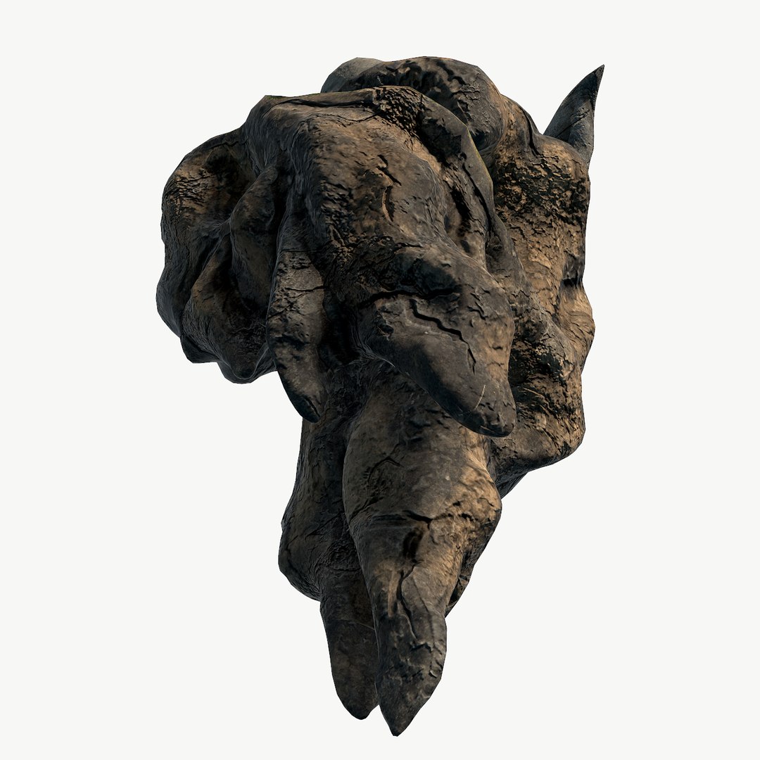 3d floating island rock