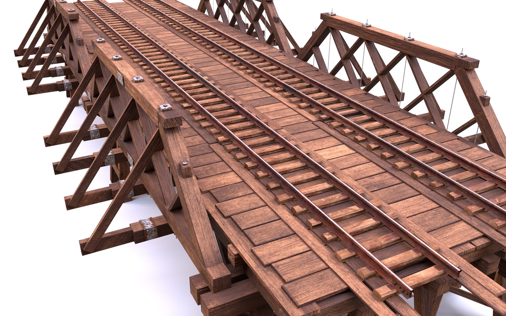 Wooden Railway Bridge 3D Model - TurboSquid 1768936