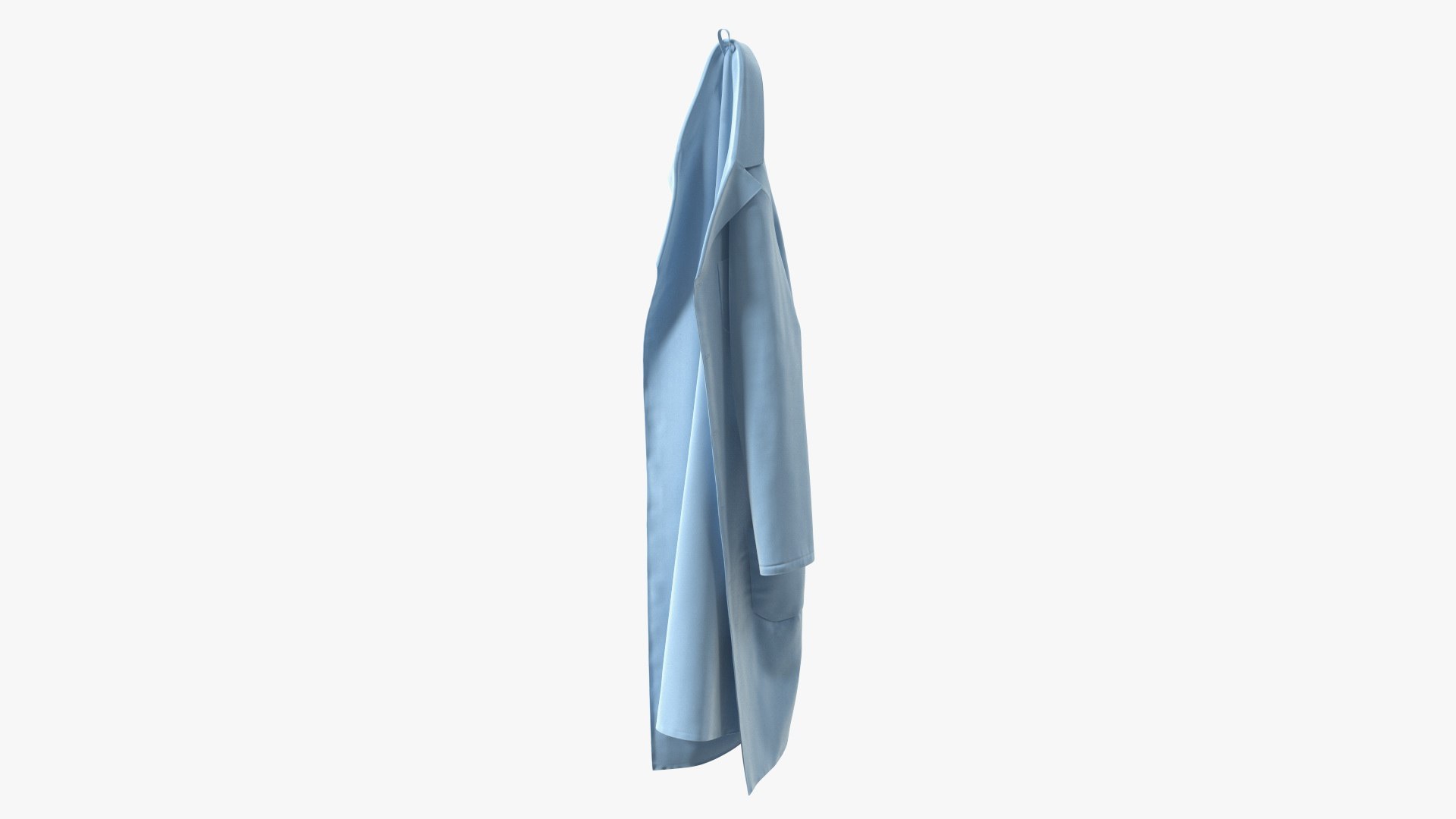 Lab Coat Blue Hanging 3D model preview