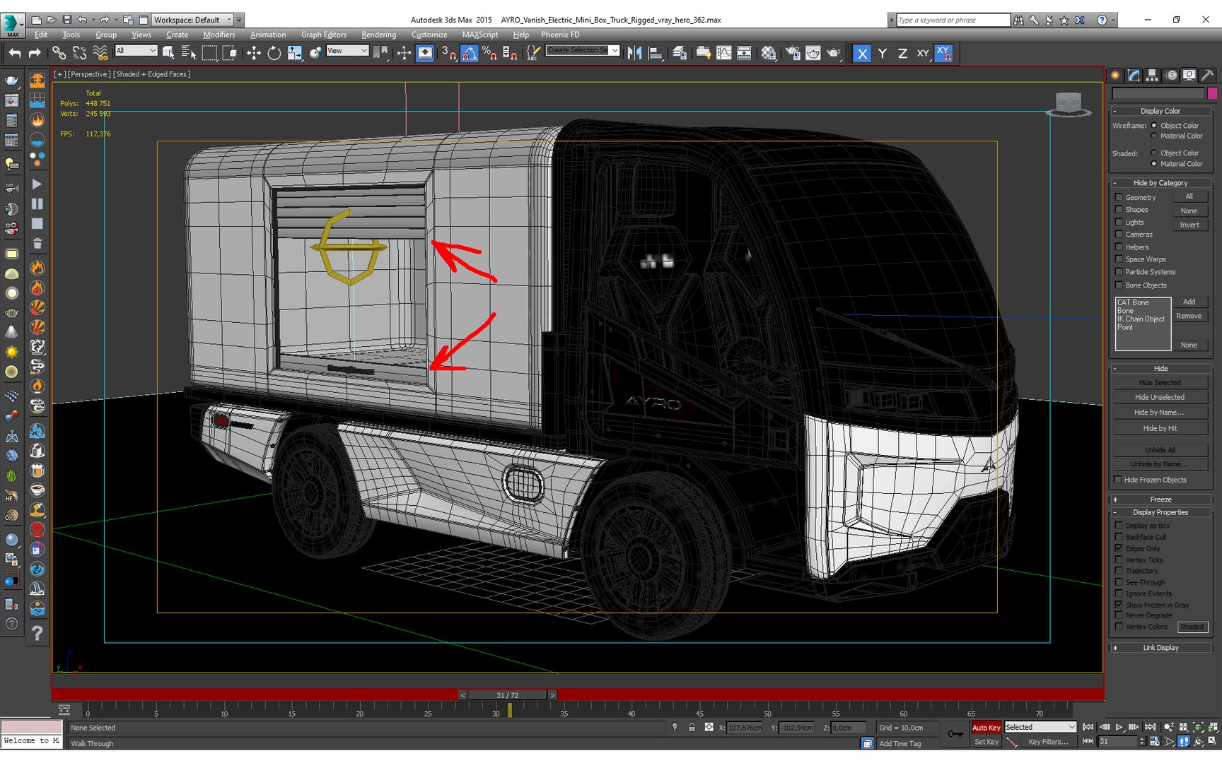 AYRO Vanish Electric Mini Box Truck Rigged 3D model preview