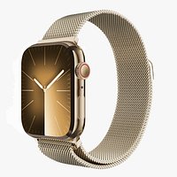 Apple Watch Series 9 Gold Stainless Steel Milanese Loop 3ds Max