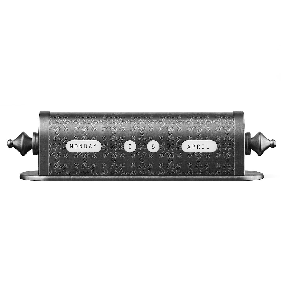 Metal Mechanical Calendar 3d Max