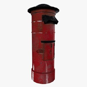 Rusted Indian Post Box Low Poly