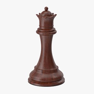 3d queen chess piece