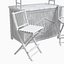 A Thatched Porter Bamboo 3 Piece Tiki Bar Set with Palapa Roof