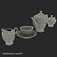 3d model tea set