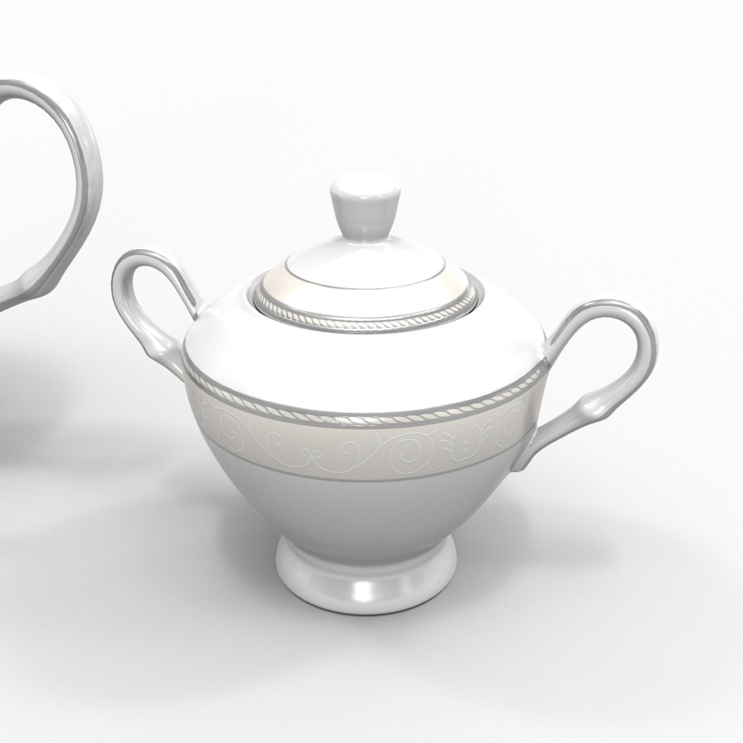 3d model tea set