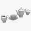 3d model tea set