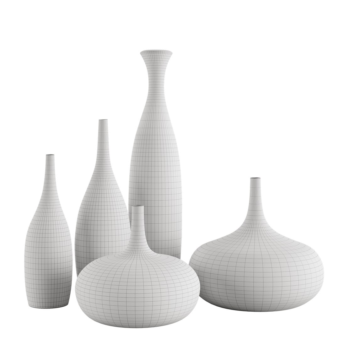 Set 5 ceramic vases 3D model - TurboSquid 2147588