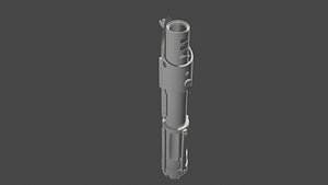 light saber handle full separate components no textures 3D model