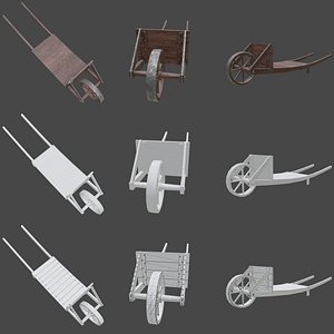 3D model wheelbarrow old