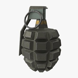 3D Stylized Green Hand Grenade model
