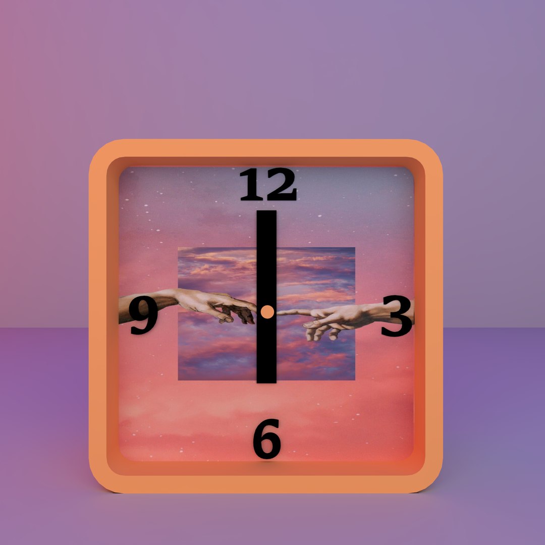 3D clock aesthetic model TurboSquid 1681525
