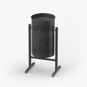Trash Can Outdoor Metal 03