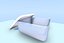 Recipiente de plástico Low Poly com tampa