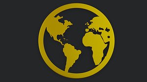 3D a flat model of the planet earth 3D model model