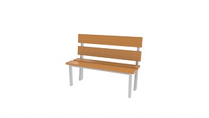 3D model Wooden bench