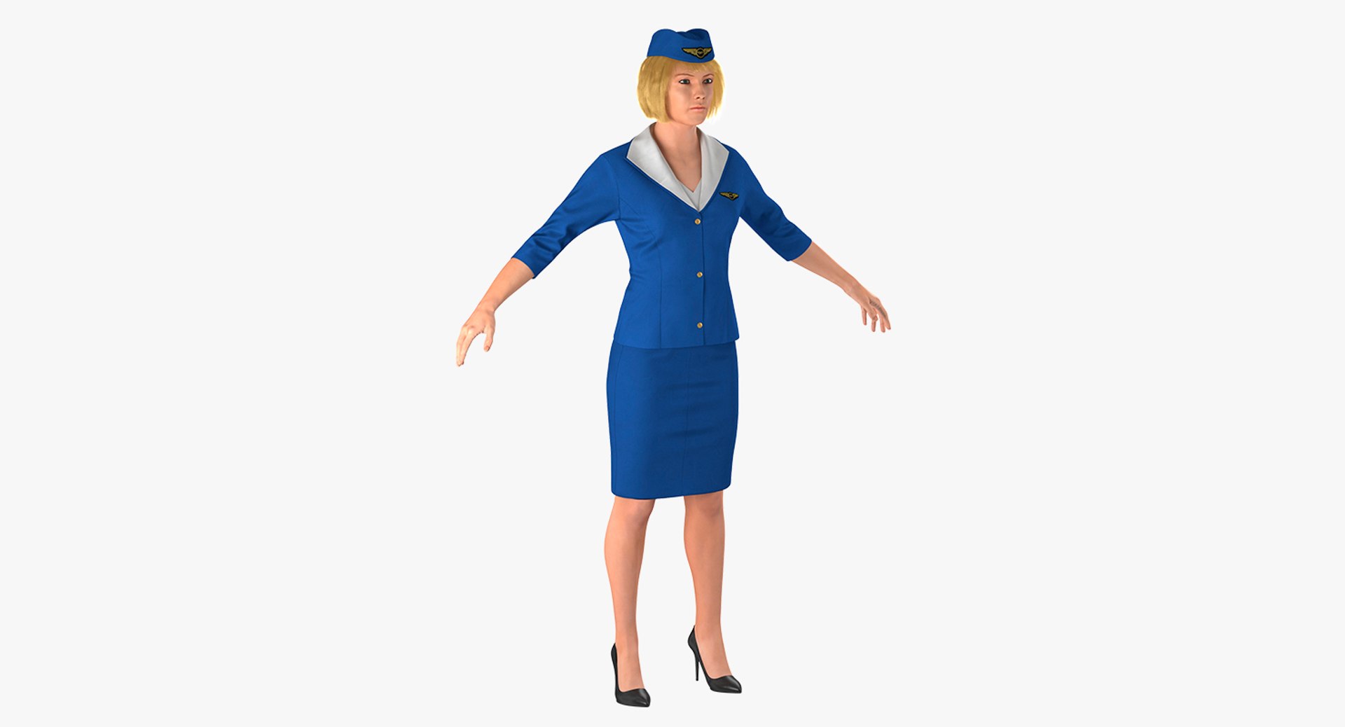 Stewardess 3D model preview