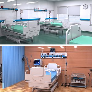 3D Hospital Room Set model