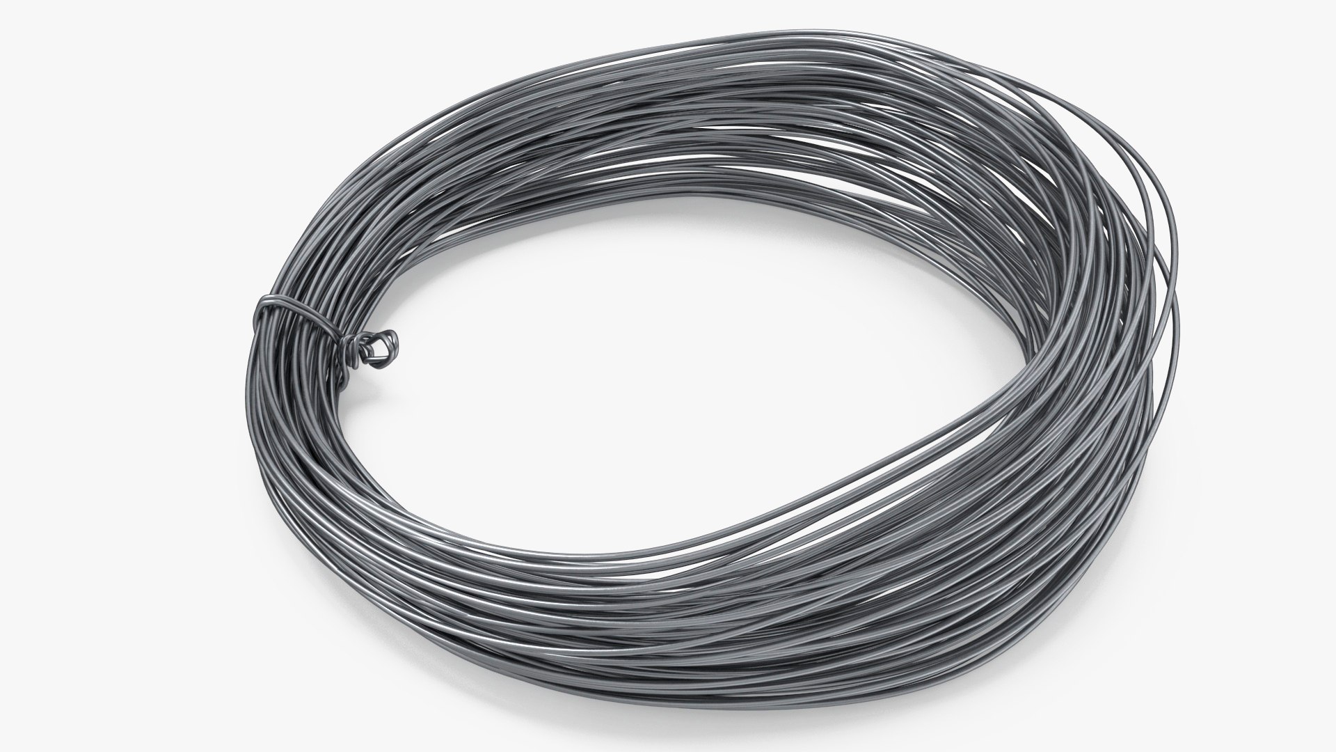 Stainless Steel Wire Coil Half 3D model preview