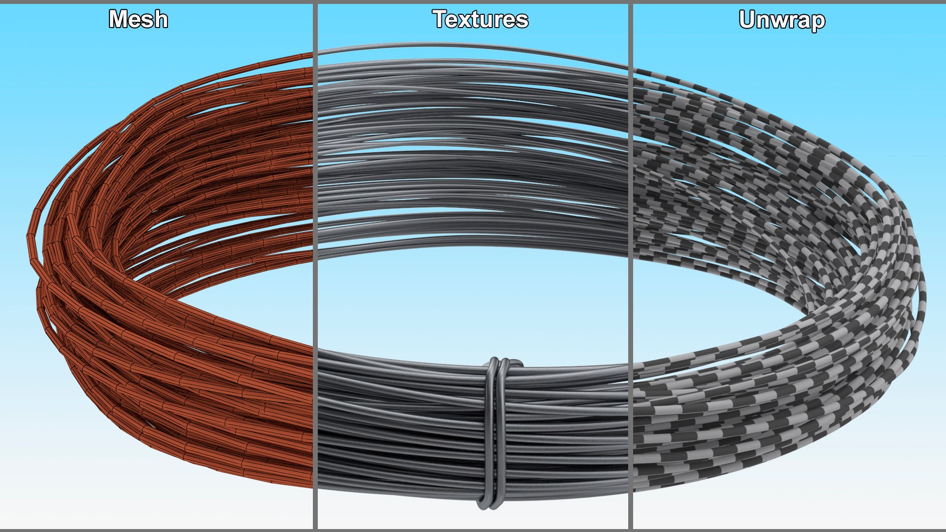 3D Stainless Steel Wire Coil Half https://p.turbosquid.com/ts-thumb/Bj/KWsNq8/Sj/stainlesssteelwirecoilhalf3dmodel013/jpg/1706985713/1920x1080/fit_q87/0b024b9bd020948278029eea0f8de8ee6648b5b0/stainlesssteelwirecoilhalf3dmodel013.jpg