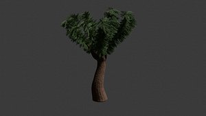 Low-Poly Tree with Three Types of Foliage and Armature