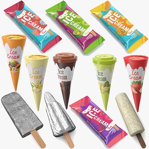 Ice Cream Packagings Collection 3 3D