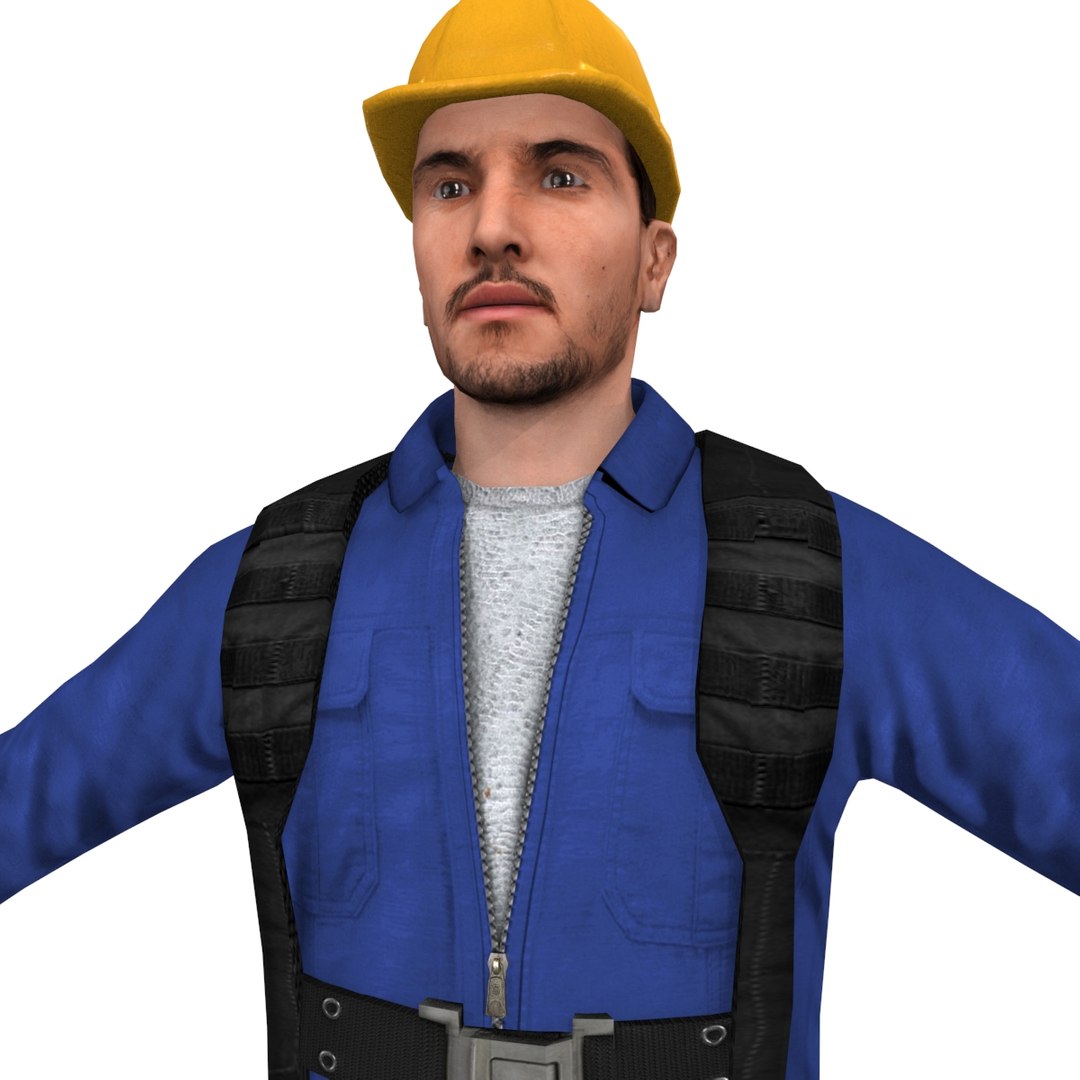 Worker Man 3d Model