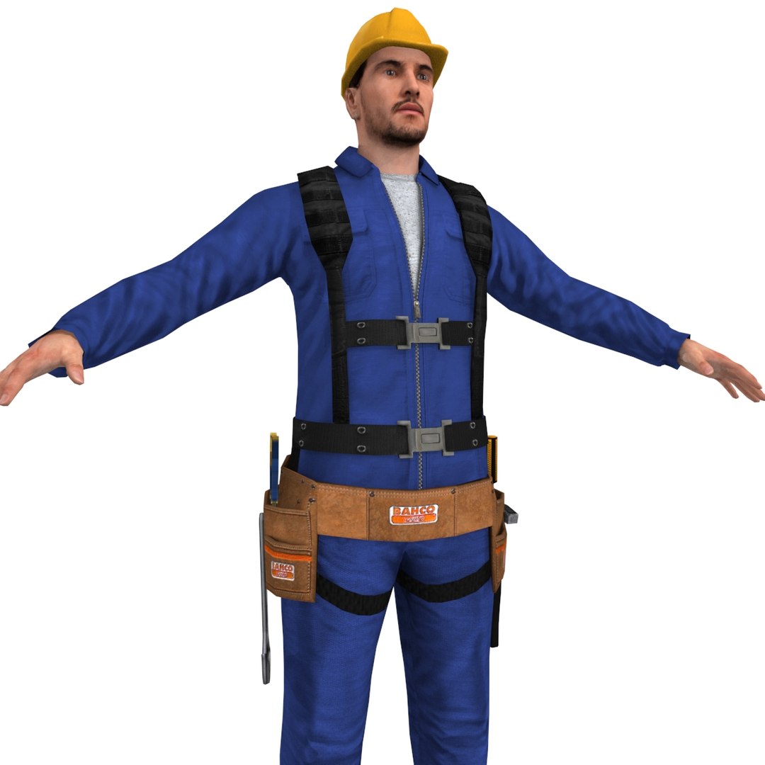 Worker Man 3d Model