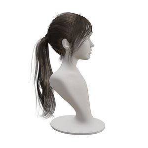 Realistic Woman low ponytail long Hair Style